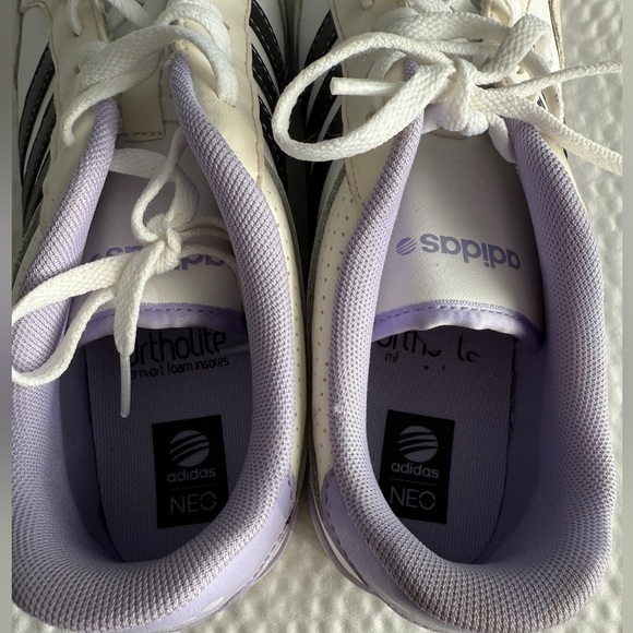Adidas Neo Label Ortholite Comfort Foam White Purple Shoes Women's Size 8.5 - Picture 9 of 11